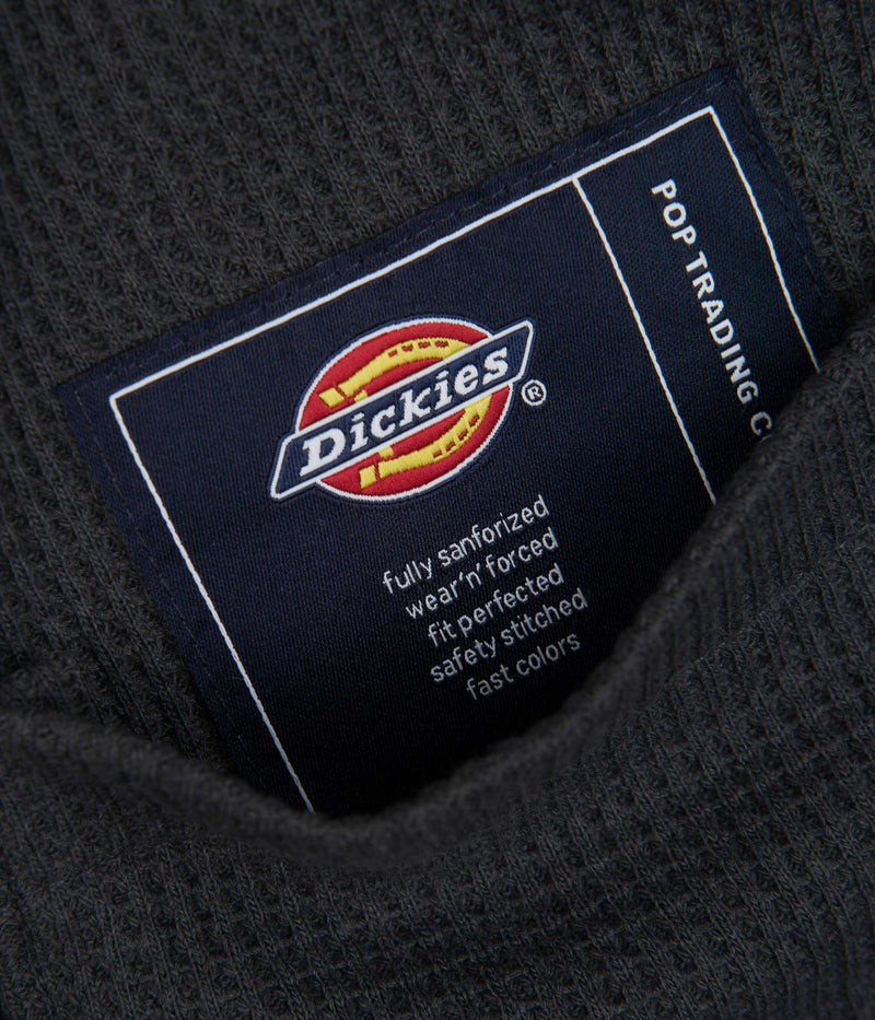 Dickies x Pop Trading Company Waffle Long Sleeve T-Shirt in Charcoal Grey