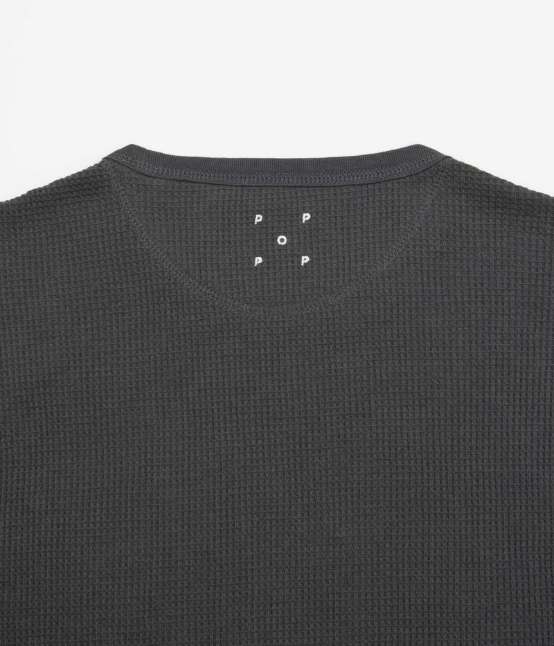 Dickies x Pop Trading Company Waffle Long Sleeve T-Shirt in Charcoal Grey