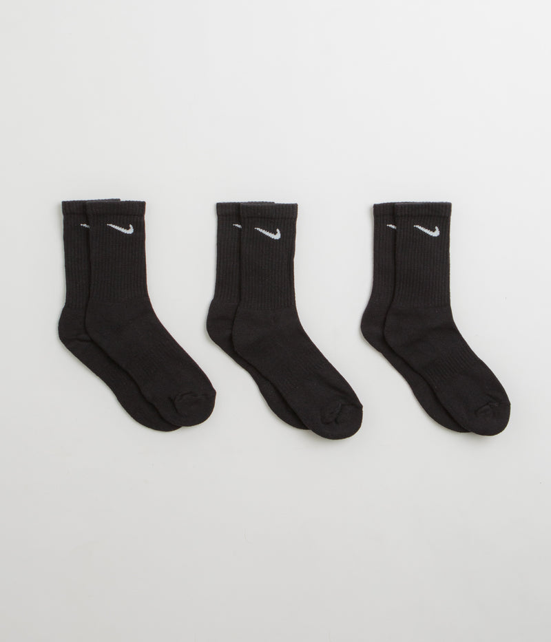 Nike Everyday Cushioned Training Crew Socks (3 Pair) in Black and White