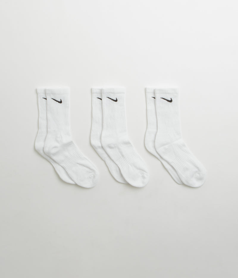 Nike Everyday Cushioned Training Crew Socks (3 Pair) in White and Black