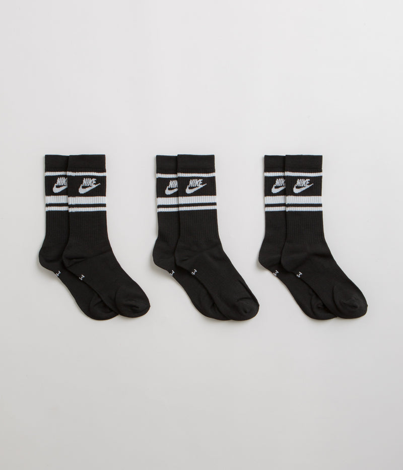 Nike Everyday Essential Crew Socks (3 Pair) in Black and White / Black