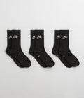 Nike Everyday Essential Crew Socks (3 Pair) in Black and White / White