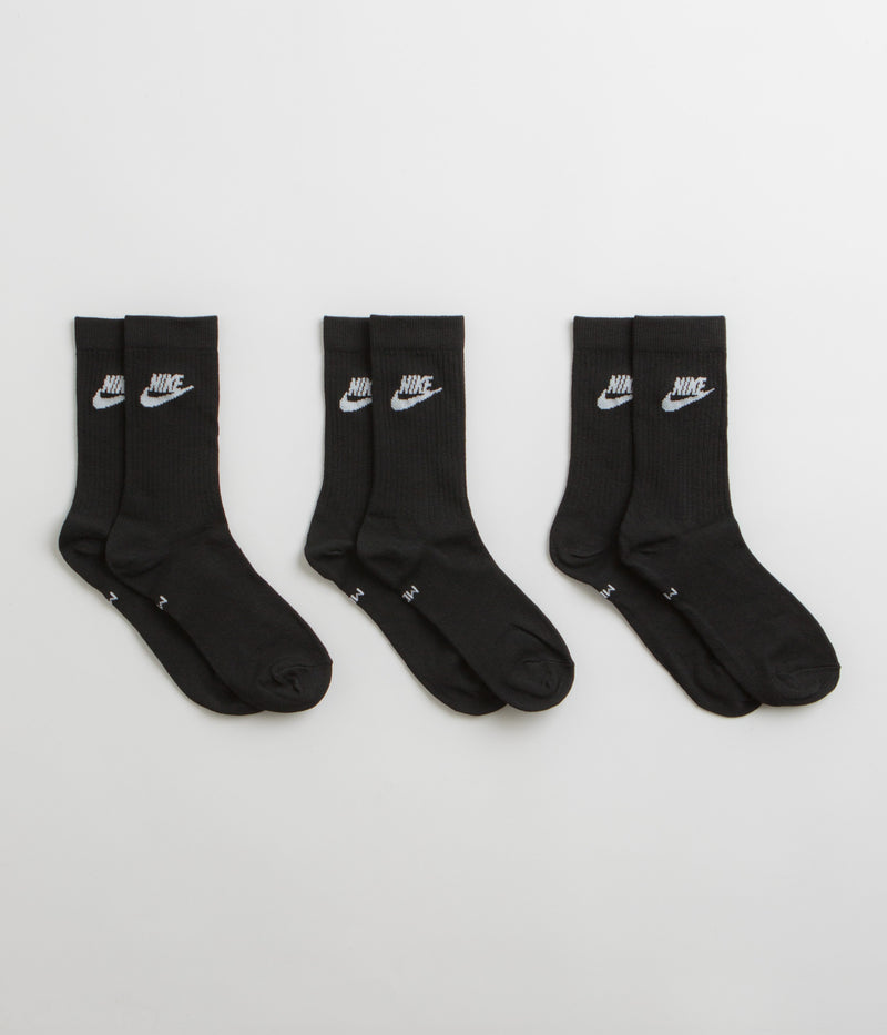 Nike Everyday Essential Crew Socks (3 Pair) in Black and White / White