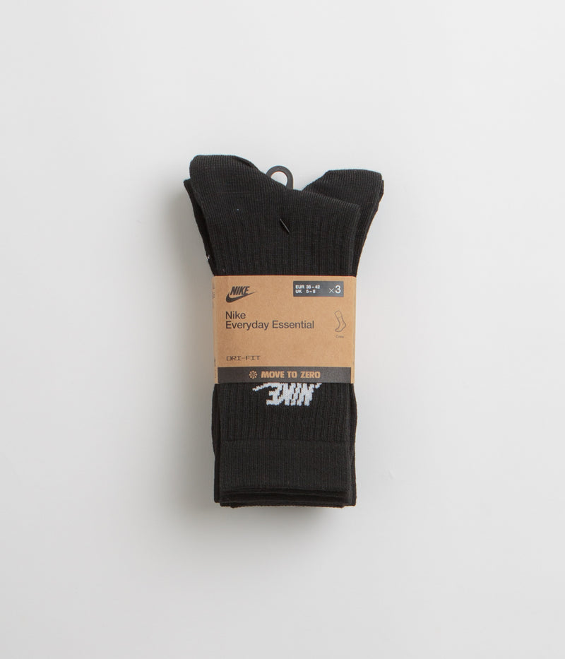 Nike Everyday Essential Crew Socks (3 Pair) in Black and White / White