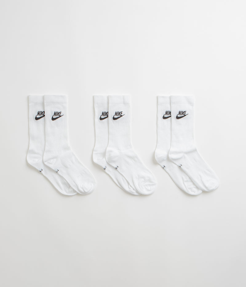 Nike Everyday Essential Crew Socks (3 Pair) in White and Black / Black