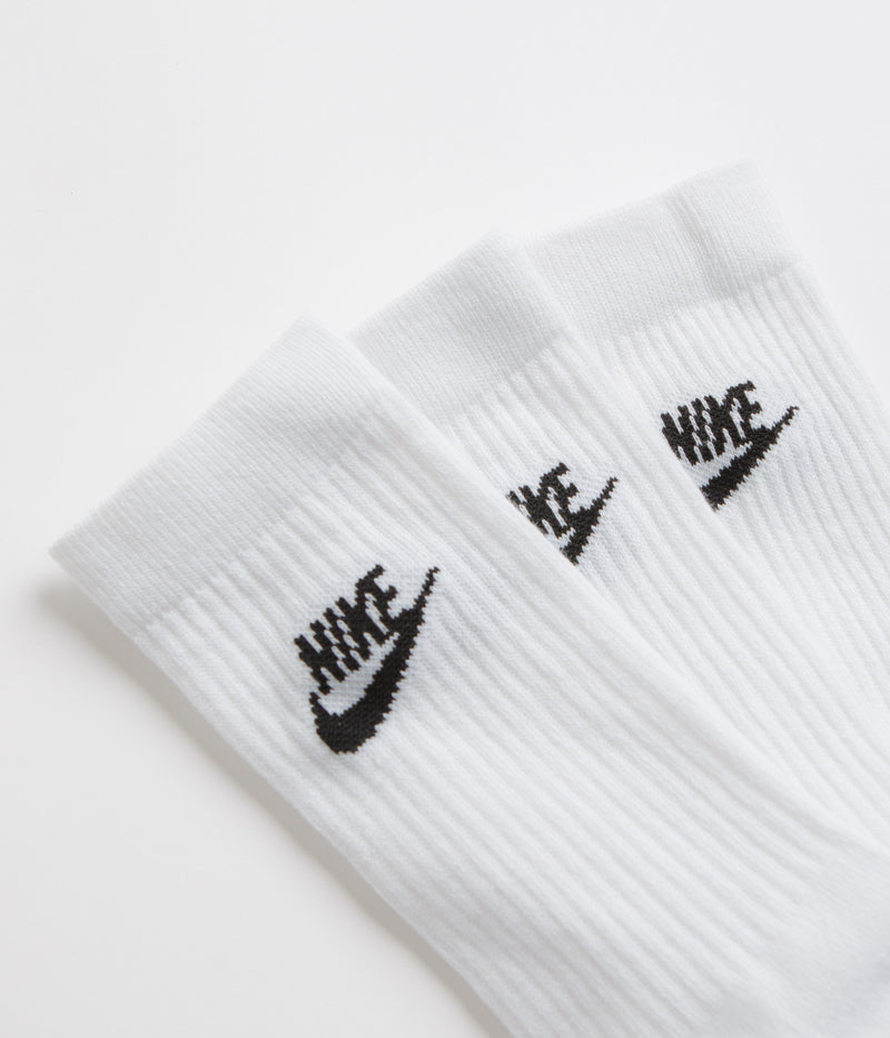 Nike Everyday Essential Crew Socks (3 Pair) in White and Black / Black