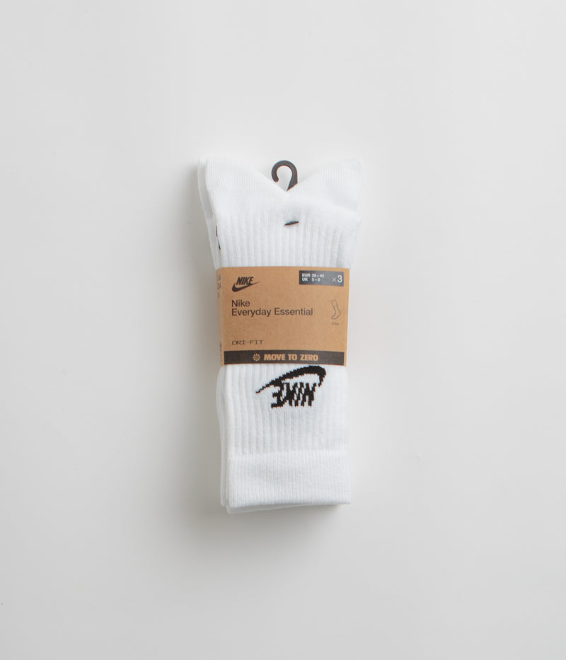 Nike Everyday Essential Crew Socks (3 Pair) in White and Black / Black