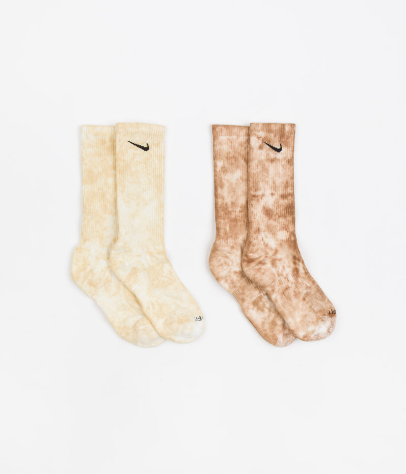 Nike Everyday Plus Tie-Dye Crew Socks (2 Pair) in Orange and Multi