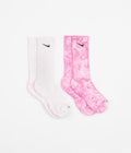 Nike Everyday Plus Tie-Dye Crew Socks (2 Pair) in Pink and Multi