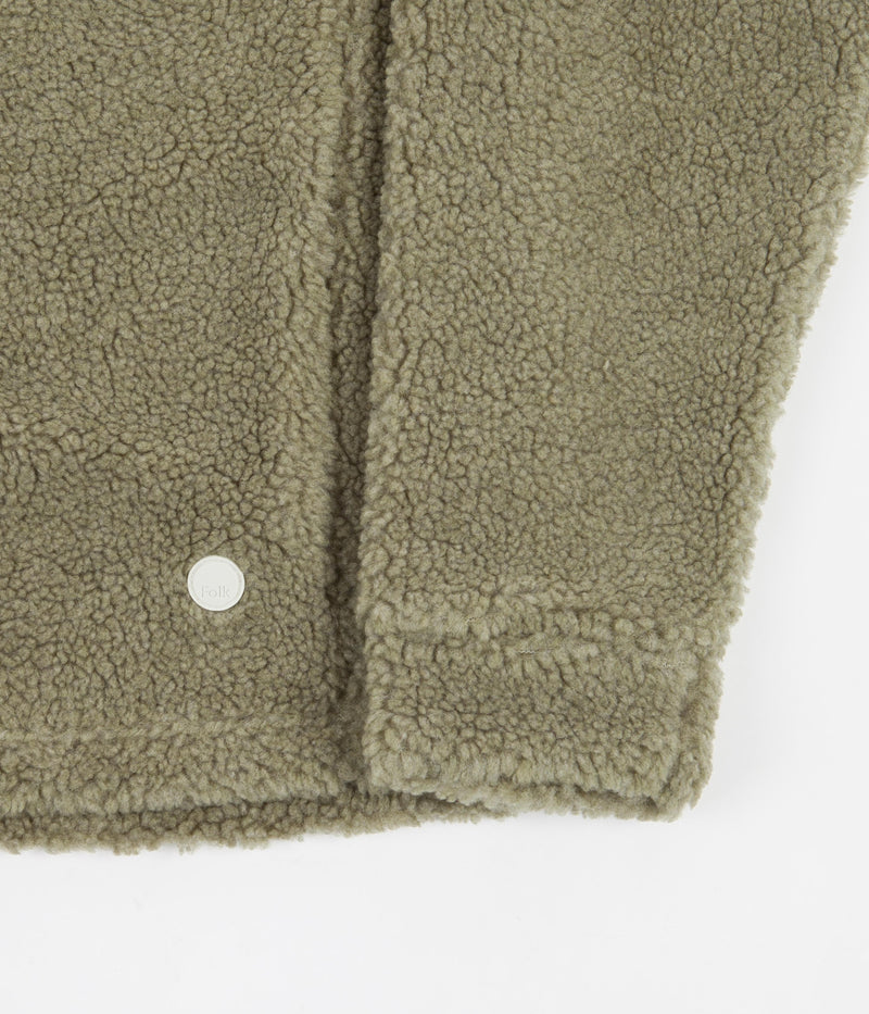Folk Funnel Fleece in Mineral Green