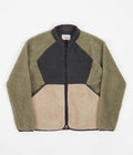 Folk Puzzle Zip Fleece in Mineral Green Mix