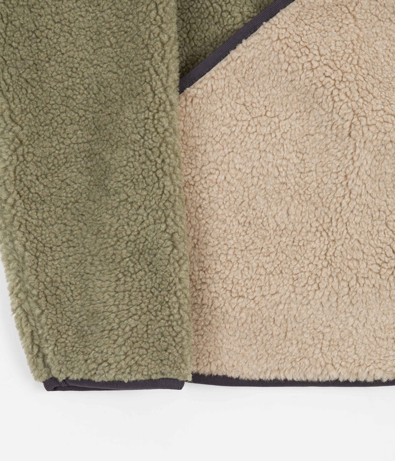 Folk Puzzle Zip Fleece in Mineral Green Mix