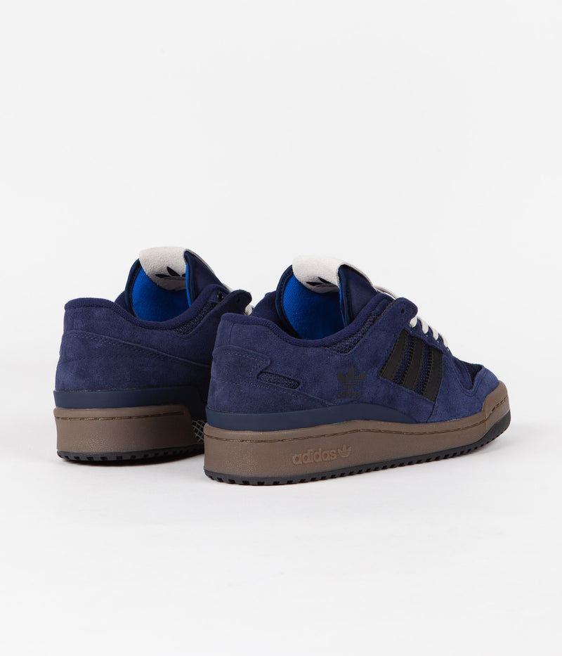 Adidas Forum 84 Low ADV Shoes in Collegiate Navy and Core Black / Bluebird