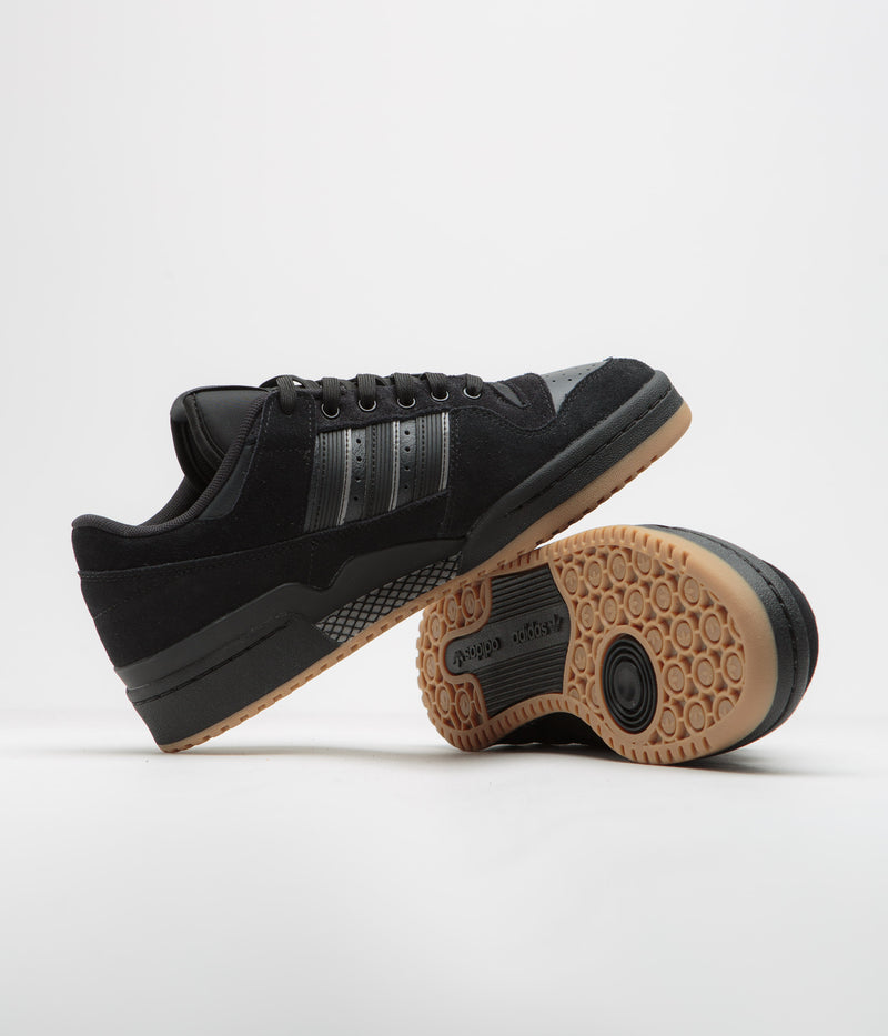 Adidas Forum 84 Low ADV Shoes in Core Black and Carbon / Grey Three