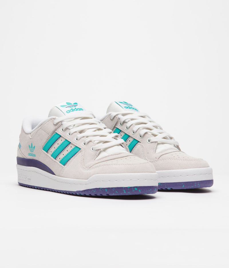 Adidas Forum 84 Low ADV Shoes in Crystal White and Preloved Blue / FTWR White