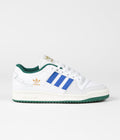 Adidas Forum 84 Low ADV Shoes in FTWR White and Bluebird / Collegiate Green