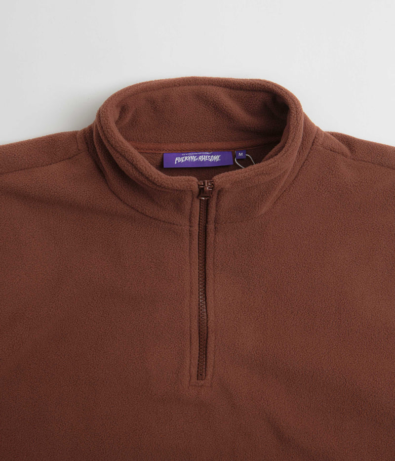 Fucking Awesome Cut Off 1/4 Zip Polar Fleece in Brown