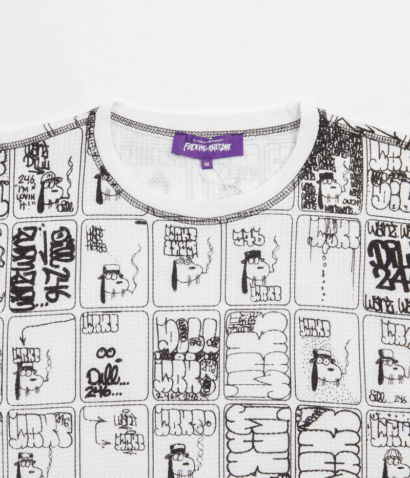 Fucking Awesome Dill Wanto Thermal Long Sleeve T-Shirt in White