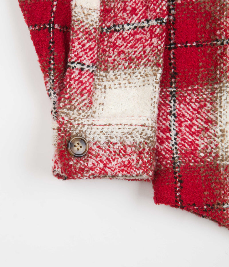 Fucking Awesome Heavy Flannel Overshirt in Red and White
