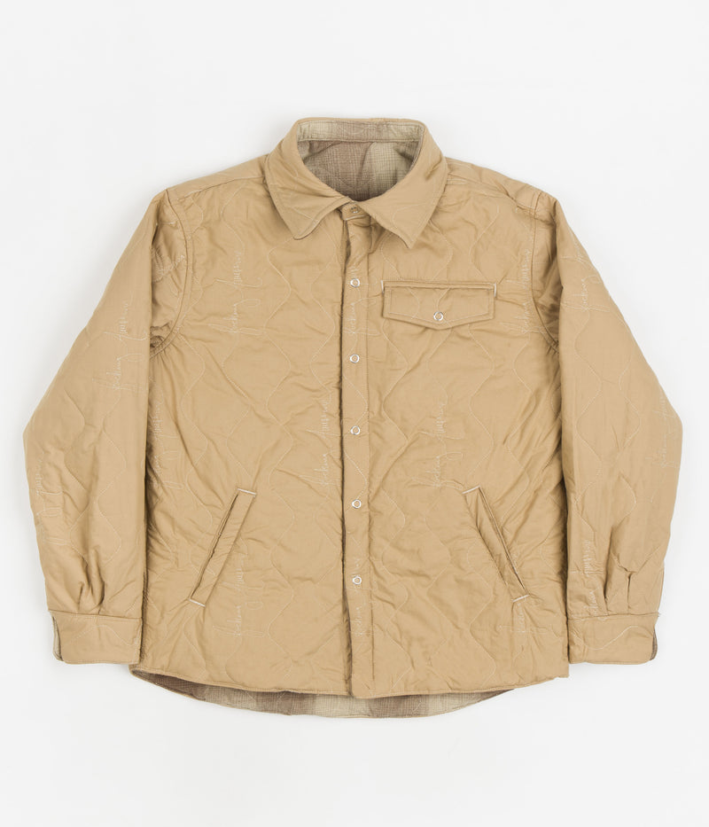Fucking Awesome Lightweight Reversible Flannel Jacket in Tan and Brown