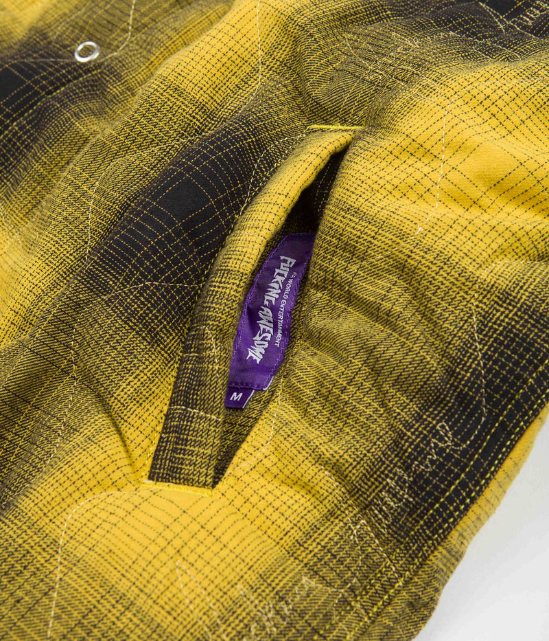 Fucking Awesome Lightweight Reversible Flannel Jacket in Yellow and Black