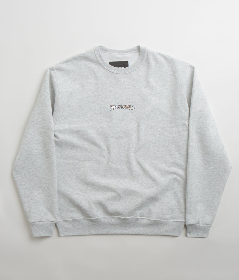 Fucking Awesome Little Stamp Crewneck Sweatshirt in Heather Grey