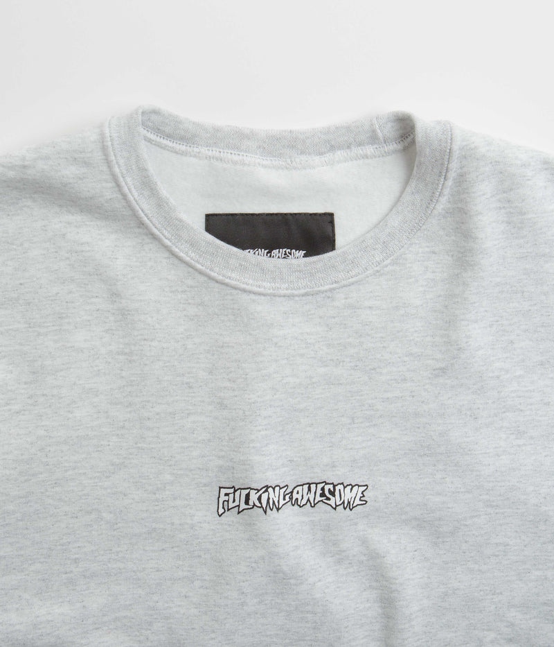 Fucking Awesome Little Stamp Crewneck Sweatshirt in Heather Grey