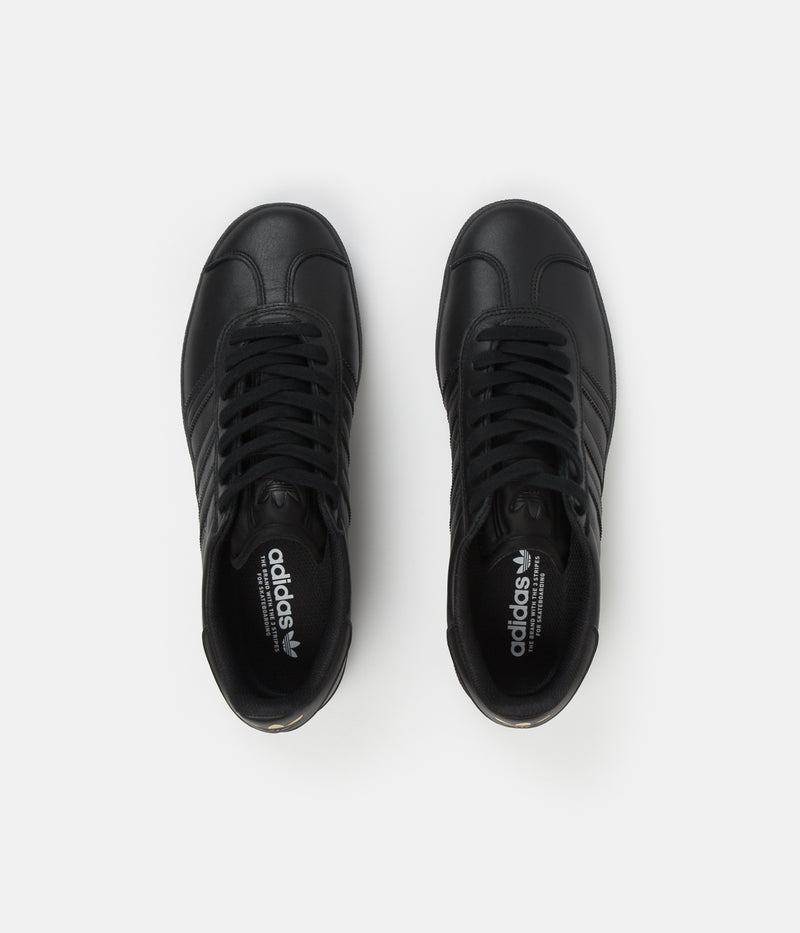 Adidas Gazelle ADV Shoes in Core Black and Core Black / Gold Metallic