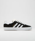 Adidas Gazelle Adv Shoes in Core Black and White / Gold Metallic