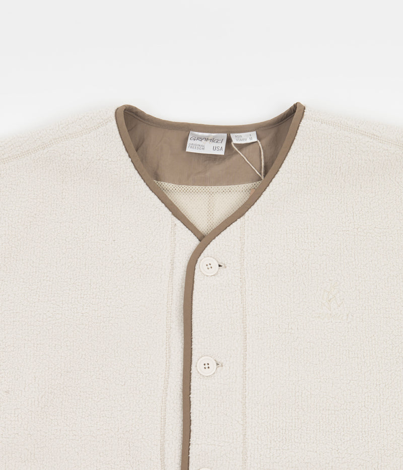 Gramicci Boa Fleece Cardigan in Natural