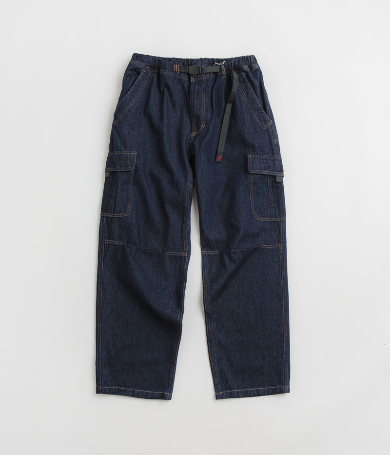 Gramicci Loose Denim Cargo Pants in Dark Indigo