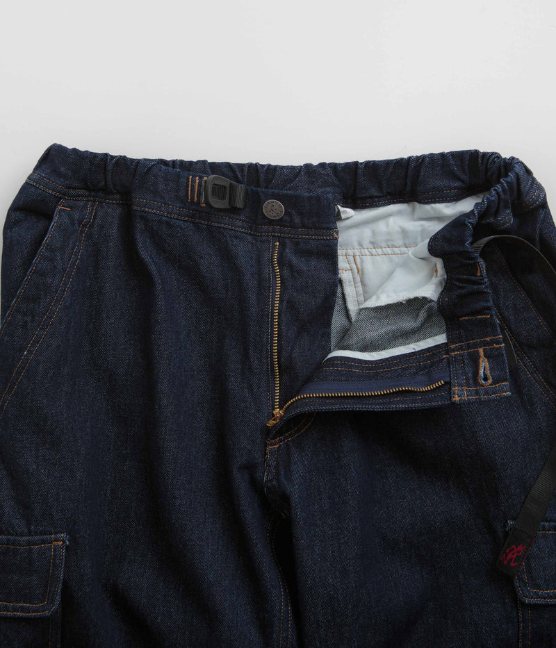Gramicci Loose Denim Cargo Pants in Dark Indigo