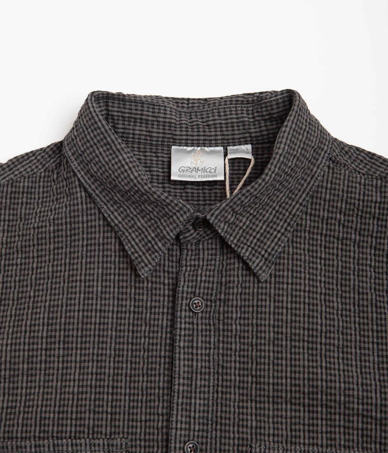 Gramicci OG Seersucker Canyon Shirt in Deep Grey Garment Dyed