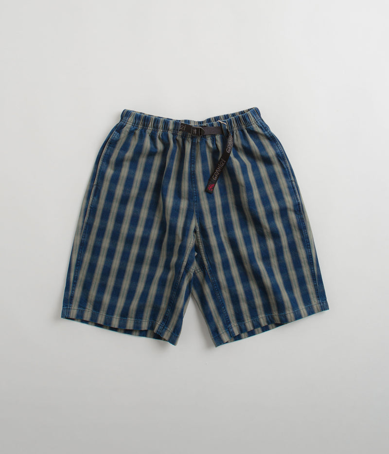 Gramicci OG Yarn Dye Shadow Plaid Jam Shorts in Blue