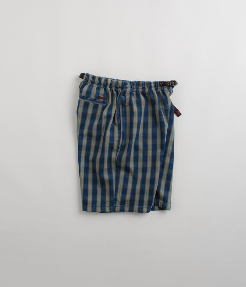 Gramicci OG Yarn Dye Shadow Plaid Jam Shorts in Blue