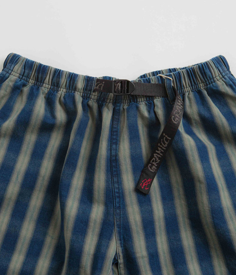 Gramicci OG Yarn Dye Shadow Plaid Jam Shorts in Blue
