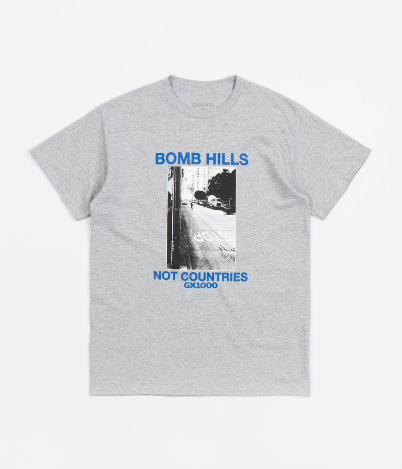 GX1000 Bomb Hills Not Countries T-Shirt in Sports Grey