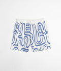 Helas Abstract Pique Shorts in White and Blue