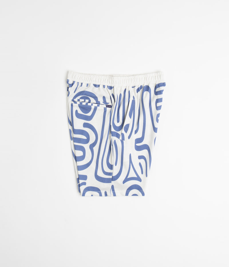Helas Abstract Pique Shorts in White and Blue
