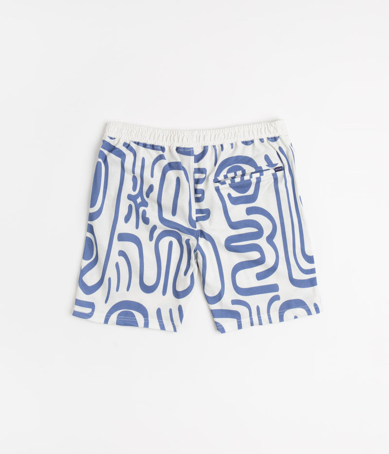 Helas Abstract Pique Shorts in White and Blue
