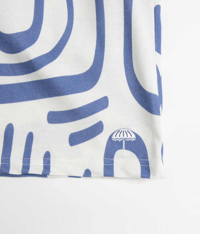Helas Abstract Pique Shorts in White and Blue