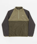 Helas Baller Quarter Zip Sweatshirt in Green and Taupe