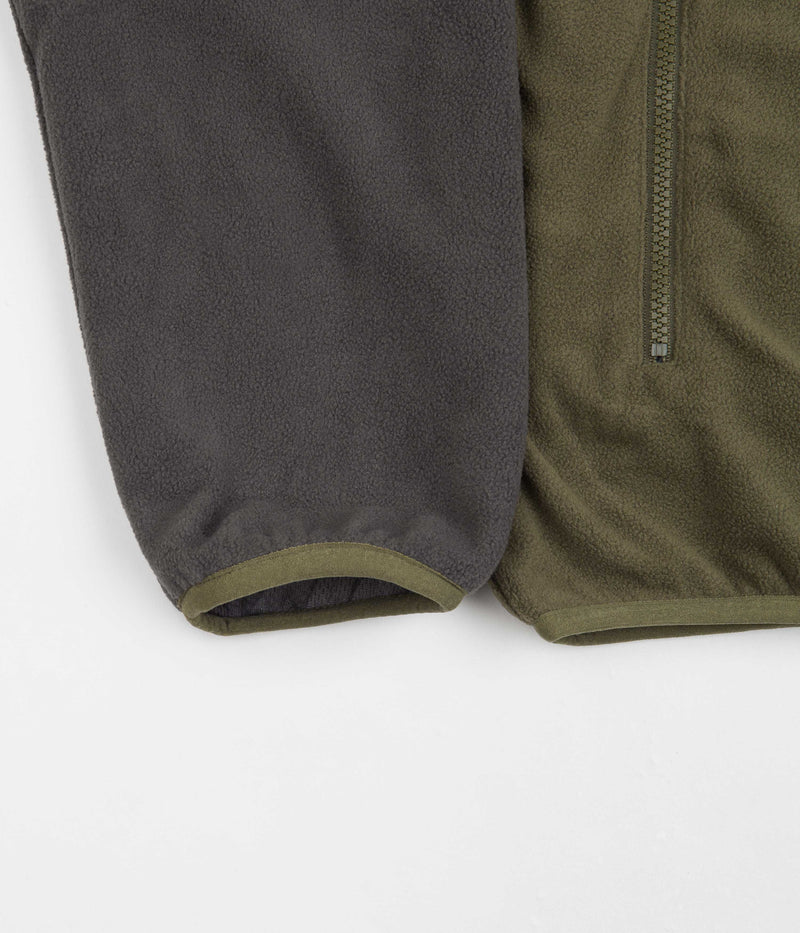 Helas Baller Quarter Zip Sweatshirt in Green and Taupe