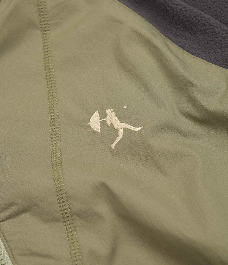 Helas Baller Quarter Zip Sweatshirt in Green and Taupe