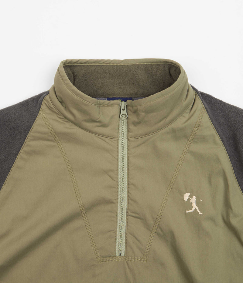 Helas Baller Quarter Zip Sweatshirt in Green and Taupe