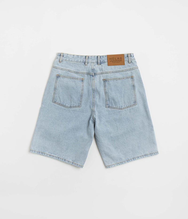 Helas Classic Denim Shorts in Washed Light Blue