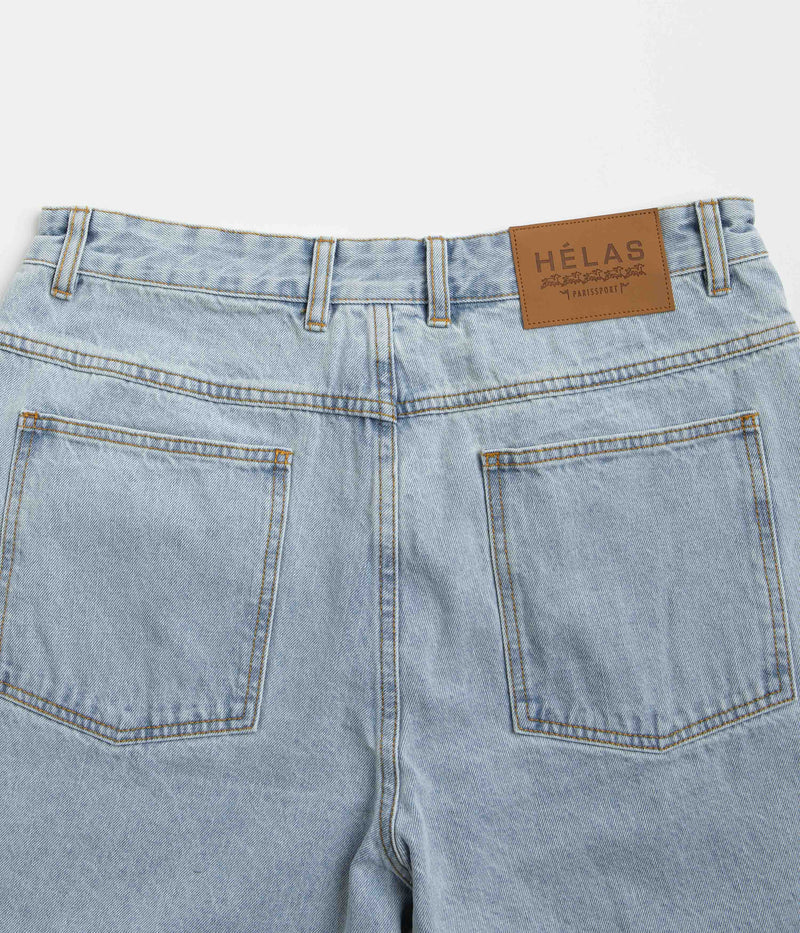 Helas Classic Denim Shorts in Washed Light Blue