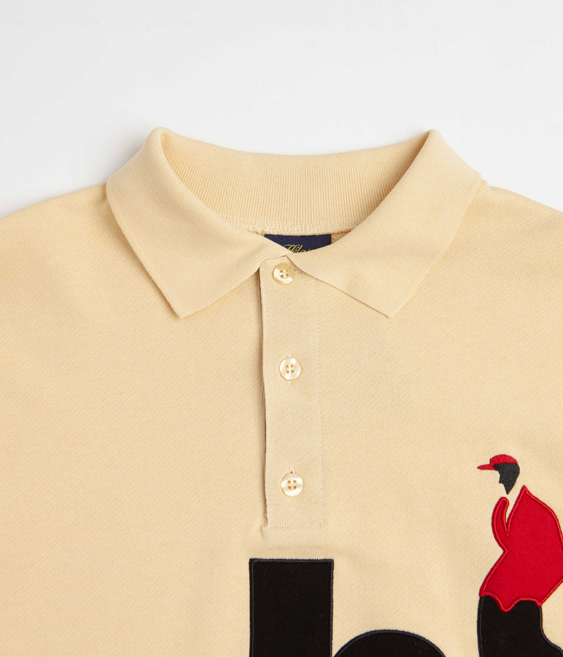 Helas Jazzy Long Sleeve Polo Shirt in Pastel Yellow