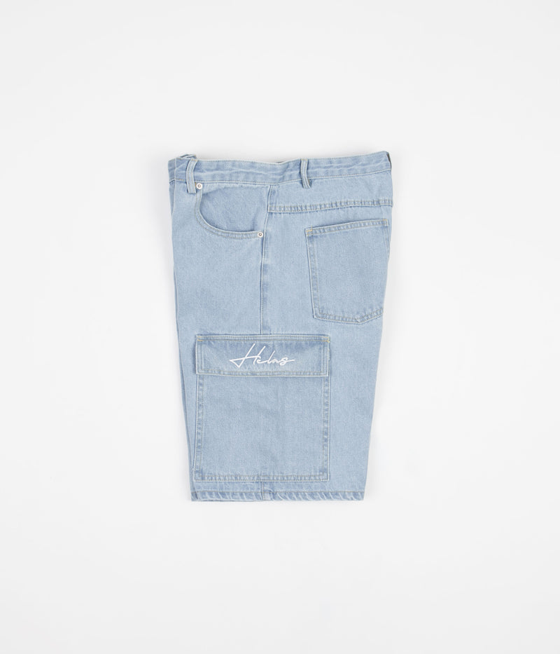 Helas Poke Denim Shorts in Blue