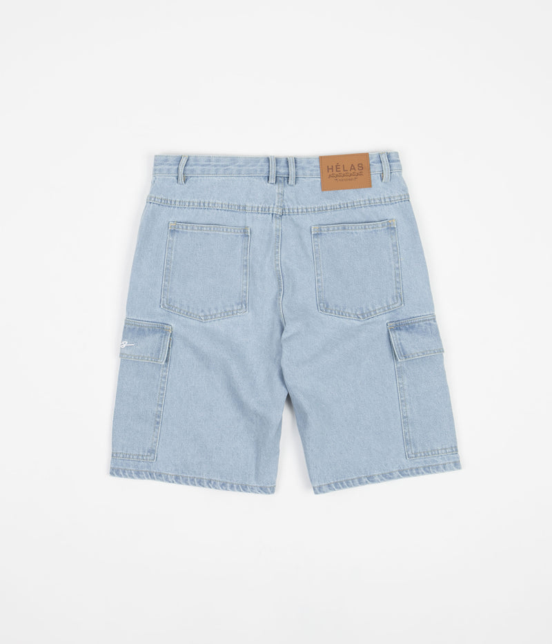 Helas Poke Denim Shorts in Blue